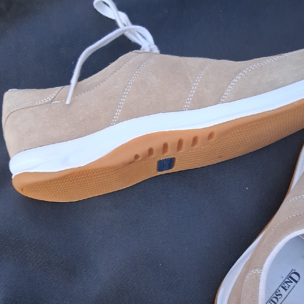 Lands' End Tan Suede Sneakers - Picture 4 of 8